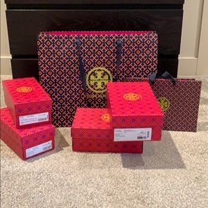 Tory Burch empty boxes and bags